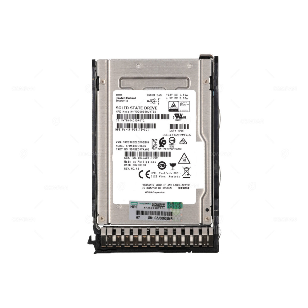 P06596-001 HP SSD 960GB SAS 12G 2.5" SFF FOR HP PROLIANT DL380 G8 G9 G10